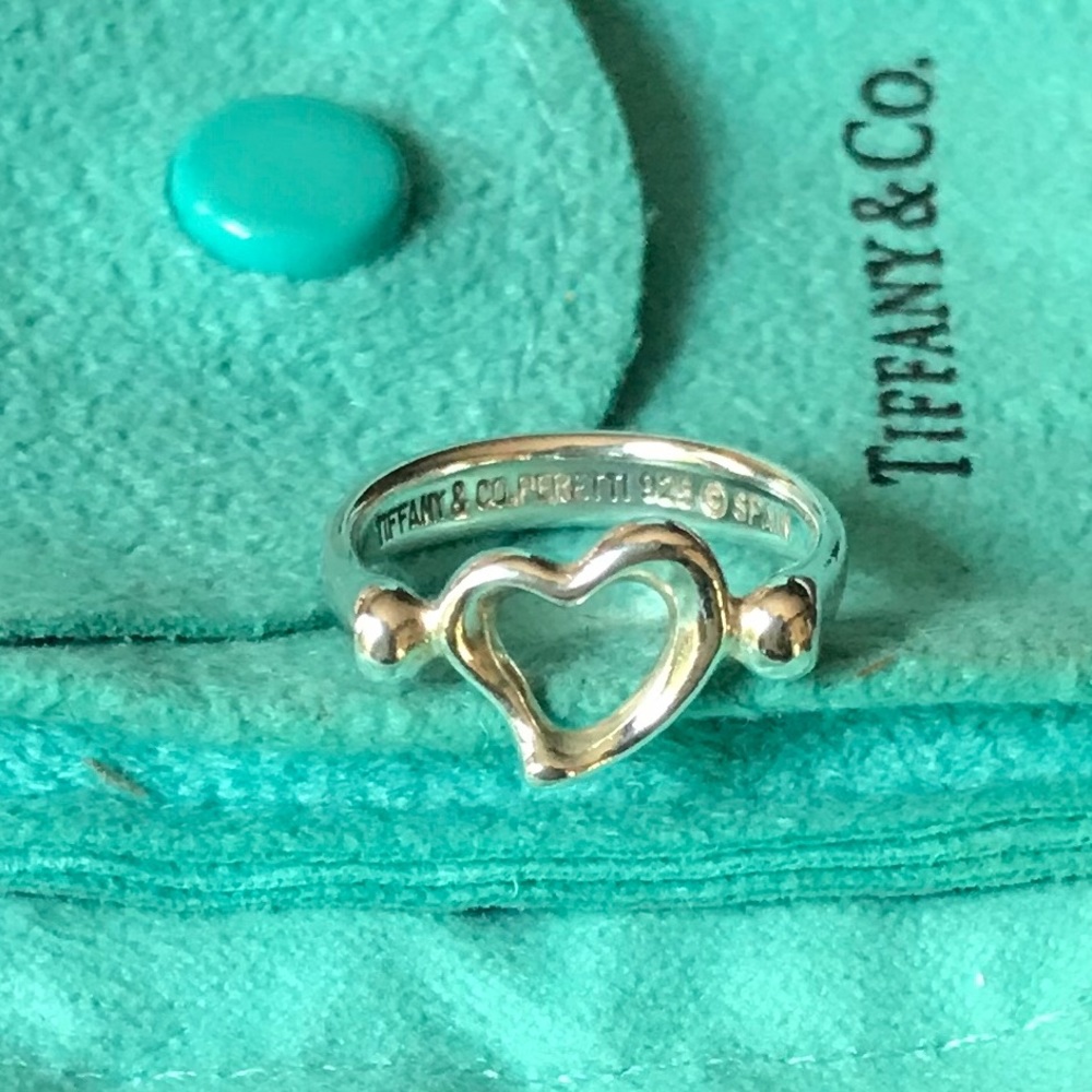 Tiffany & Co. Elsa Peretti Open Heart Ring size 4
